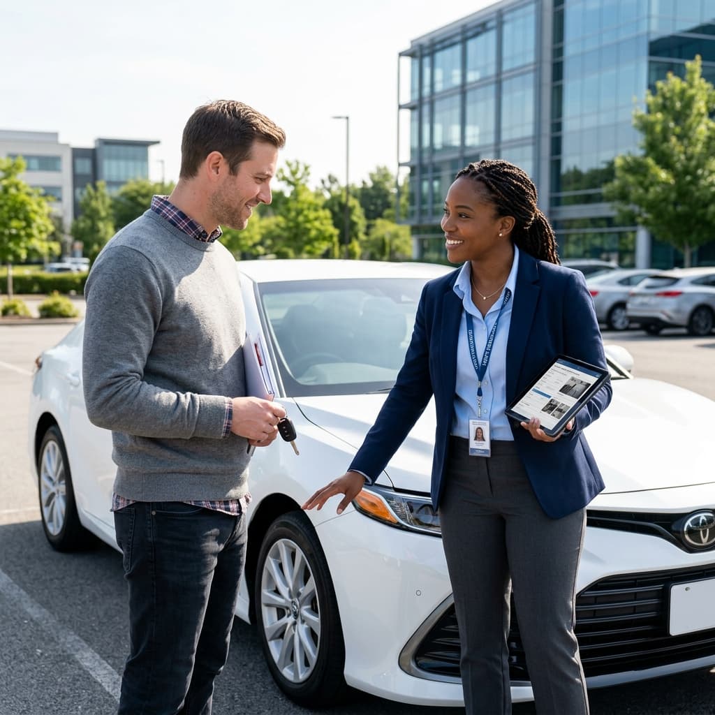 Agent inspecting car